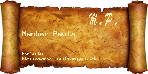 Manher Paula névjegykártya